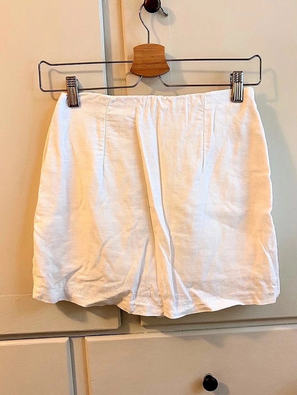 Abercrombie & Fitch The A&F Scarlett Linen-Blend Wrap Mini Skort White XS